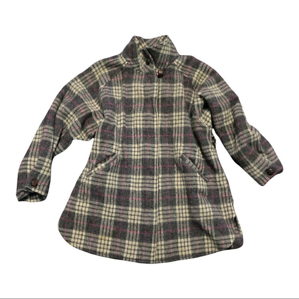 Woolrich | Woolrich Woman Vintage Gray Plaid Zip Wool Blend Jacket | L